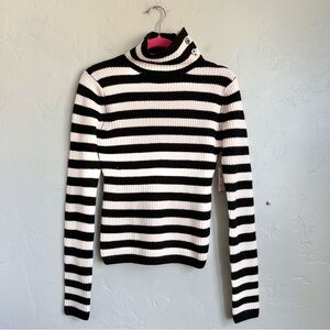 NWT BDG Urban Outfitters Black White Striped Knit Sweater Size Small Preppy